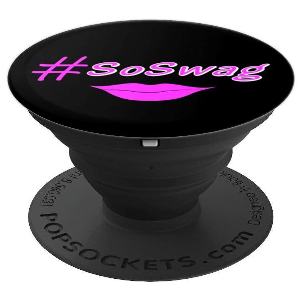 Hashtag So Swag Hot Pink Lips - PopSockets Grip and Stand for Phones and Tablets 